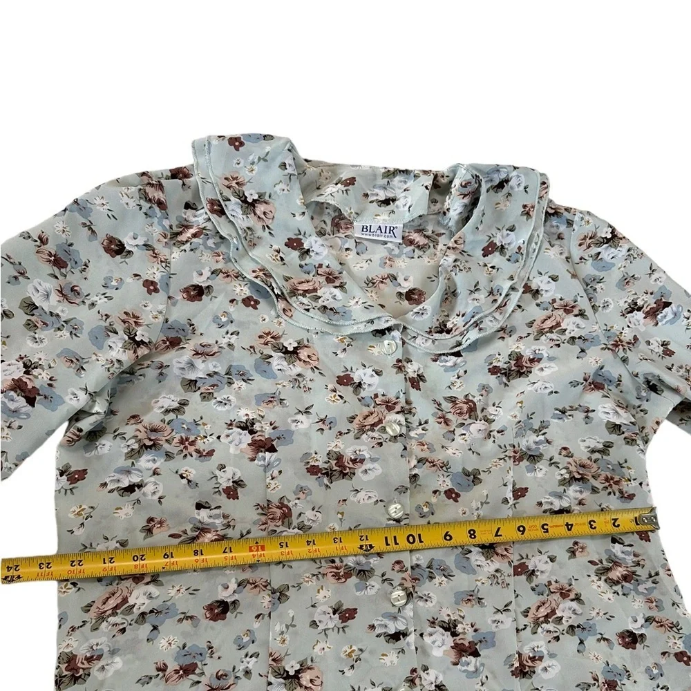 Blair Floral Button Down Bell Sleeve Blouse Size L/XL